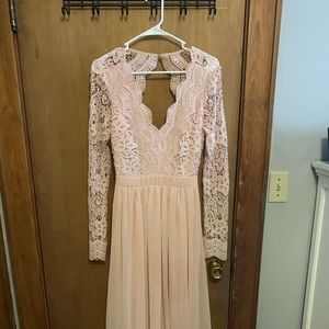 Floor length blush dress